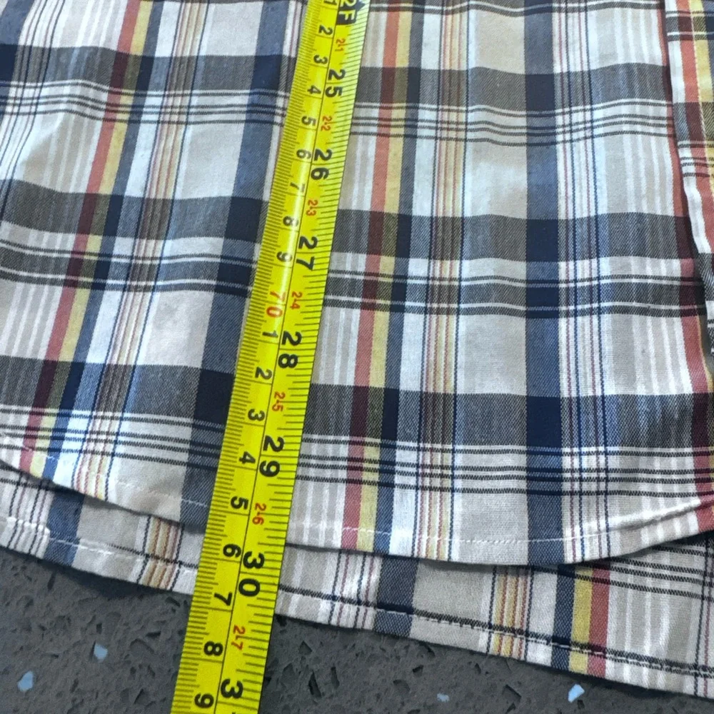 Vintage  Cristian Dior Checkered Shirt in Navy and Yellow - Picture 4 of 7